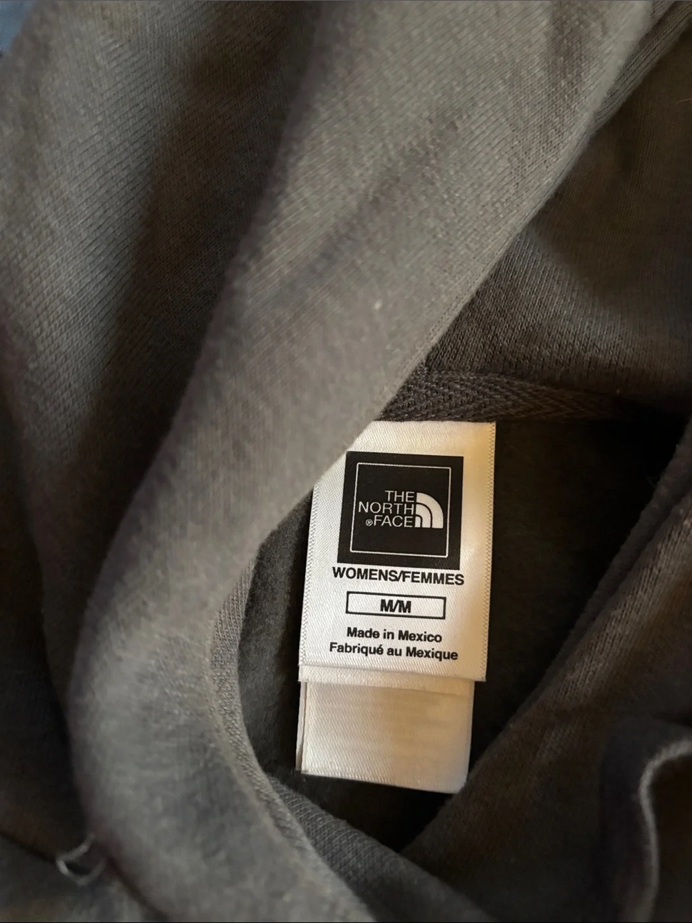 The North Face grey Pullover Hoodie with Yellow Logo